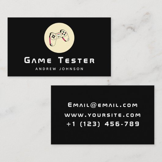 ゲーム開発者テスタージョイスティック制御モダン装置 名刺 (正面/裏面)