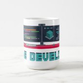 ゲーム開発者マグカップ – 青い文字 コーヒーマグカップ (中央)