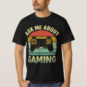 ゲーム頼について：おもしろいゲーマーデザイン Tシャツ (正面)