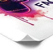 ゲーム顔オン！コントローラアート –  ポスター (角)