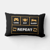 ゲーム食べスリープの繰り返しおもしろい ランバークッション (裏面)