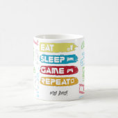 ゲーム食べスリープゲームの繰り返しカスタマイズ-文字 コーヒーマグカップ (中央)