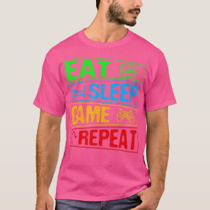 ゲーム食べスリープゲームの繰り返しギフトマルチプレイヤービデオ Tシャツ
