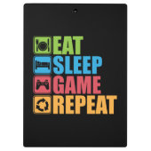 ゲーム食べ- ，スリープ，ゲーム，繰り返し – ゲーマーおもしろい, クリップボード (裏面)
