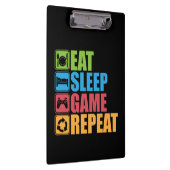 ゲーム食べ- ，スリープ，ゲーム，繰り返し – ゲーマーおもしろい, クリップボード (右)