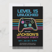 ゲーム10代のゲーマーボーイビデオゲームプレーヤー誕生日 招待状 (正面)