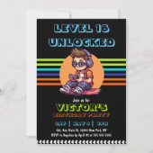 ゲーム10代のゲーマーボーイビデオゲームプレーヤー誕生日 招待状 (正面)