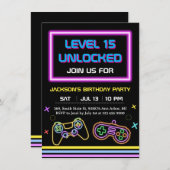 ゲーム10代のゲーマーボーイビデオゲームプレーヤー 招待状 (正面/裏面)