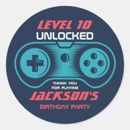 ゲーム10代のビデオゲームプレーヤーゲーマーバースデーパーティー ラウンドシール