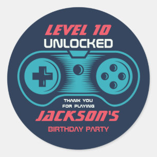 ゲーム10代のビデオゲームプレーヤーゲーマーバースデーパーティー ラウンドシール