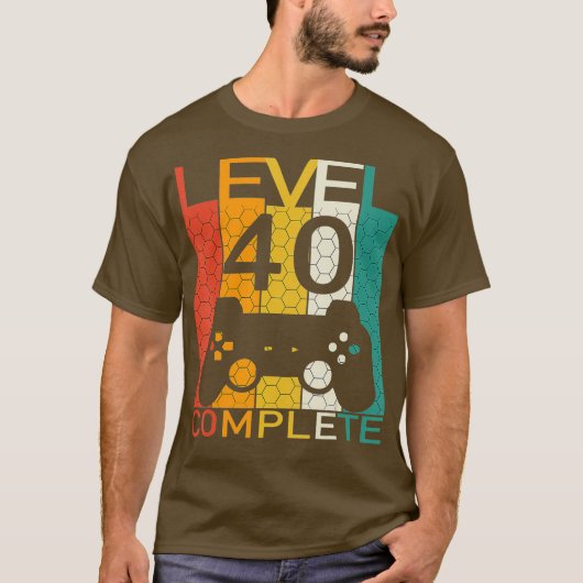 ゲーム40歳LVL 40完全98レベル40 Tシャツ (正面)