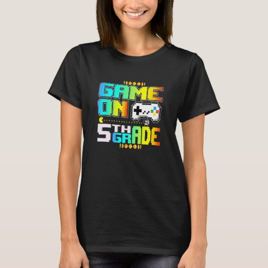 ゲーム5年生のゲームビデオゲーマーに戻るSchoo Tシャツ (正面)