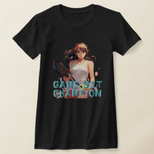 ゲーム,セット,チャンピオン:テニス Tシャツ