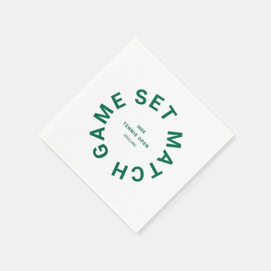 ゲーム セット マッチ グリーン テニス トーナメント クレスト スタンダードカクテルナプキン (角)