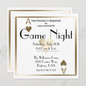 ゲーム·ナイト·金ゴールド·エース·オブ·ハート 招待状 (正面/裏面)