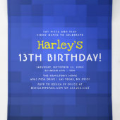 ゲーム! |ビデオゲーム誕生日 三つ折り招待状 (内部中)