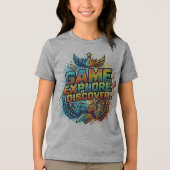 ゲーム、探索、発見 トライブレンドTシャツ (正面)