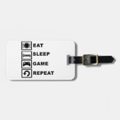 、ゲーム、繰り返し食べて下さい、眠らせて下さい ラゲッジタグ (正面横)