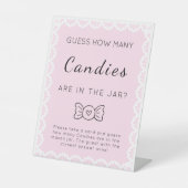 ゲームCielitoのLindoピンクの赤ちゃんシャワーの数を推測 台座サイン (正面)