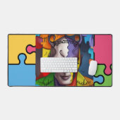 ゲームJigsawmanスーパーヒーロー/悪役?ジグソーパズル デスクマット (キーボード&マウス)