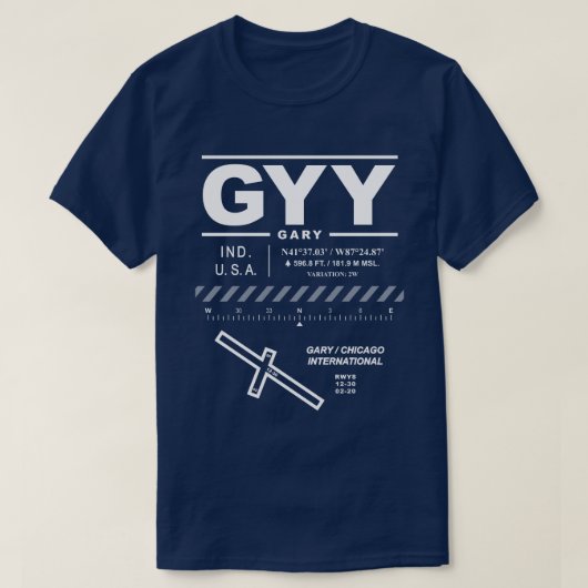 ゲーリー/国際的シカゴ空港GYY Tシャツ (デザイン正面)