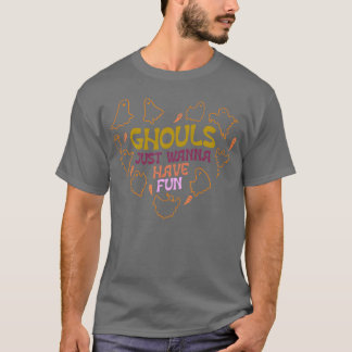 ゲールは楽しみたい スプーキーな友達 Tシャツ