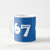 ゲール語の数字で6はsia、7はseachdの6 7 コーヒーマグカップ (正面左)