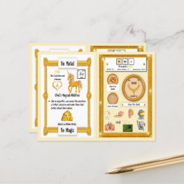 ゲール – 金ゴールドホルンユニコーンゲームカード ポストカード