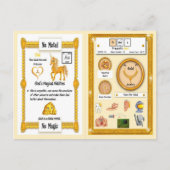 ゲール – 金ゴールドホルンユニコーンゲームカード ポストカード (正面)