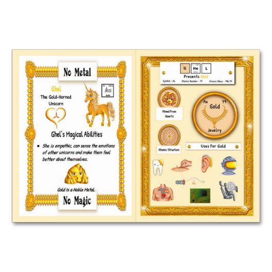 ゲール – 金ゴールドホルンユニコーン取引カード テーブルナンバー (正面)