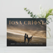 ゲールIosa Criostクロスフォトクリスマスカード シーズンカード (スタンド正面)