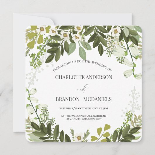 ゲーン離れズタイムズボタ結婚ニカル 招待状 (正面)