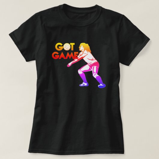 ゲー得ムバレーボールTシャツ Tシャツ (デザイン正面)