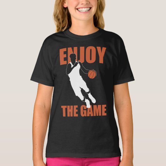 ゲー楽しむムのバスケットボール選手 Tシャツ (正面)