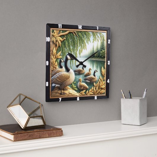 ゲー素朴ゼ芸術 スクエア壁時計 (オフィス)