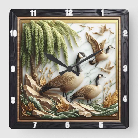 ゲー飛んでいるゼ林 スクエア壁時計 (正面)