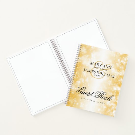 ゲ結婚ストブック金ゴールドきらめく灯 ノートブック (内部)