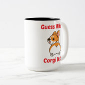 コおもしろいルギ何だと思う？コーギお尻! ツートーンマグカップ (正面右)