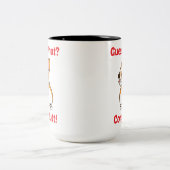 コおもしろいルギ何だと思う?コーギお尻! ツートーンマグカップ (中央)