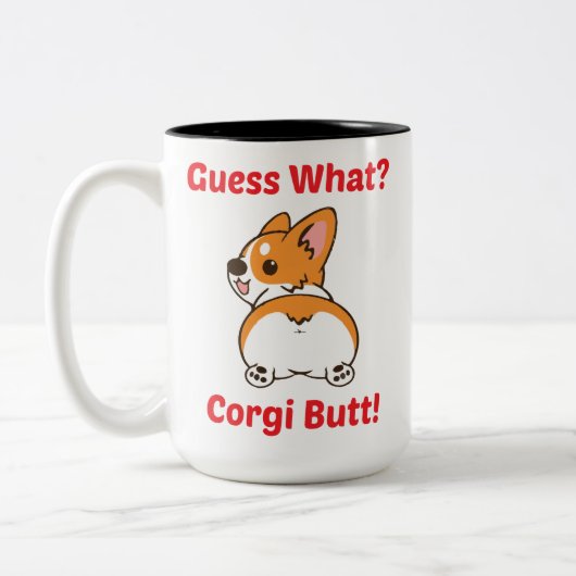 コおもしろいルギ何だと思う？コーギお尻! ツートーンマグカップ (左)