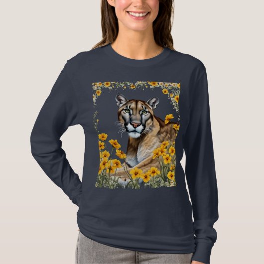 コアオプシスがモチーフのフロリダパンサー Tシャツ (正面)
