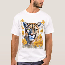 コアオプシスの花に囲まれたフロリダパンテル Tシャツ