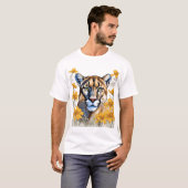 コアオプシスの花に囲まれたフロリダパンテル Tシャツ (正面フル)
