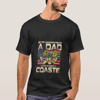 コアシティ誇りを持ったパパUSA軍隊退役軍人コーストガード Tシャツ