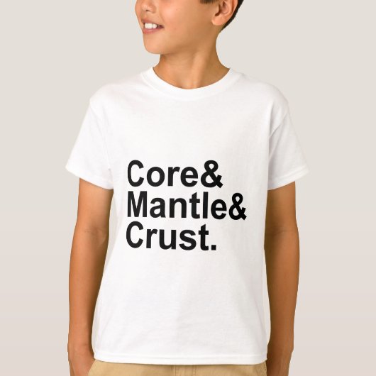 コアマントルクラスト |地球の内部構造 Tシャツ (正面)