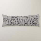 コアラおもしろいス登山ツリーイラストレーショングレイ ボディピロー (正面)