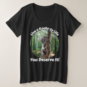 コアラおもしろいベア プラスサイズTシャツ
