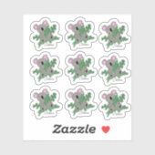 コアラおもしろいホールディングモンステラ植物 シール (シート)