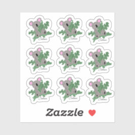 コアラおもしろいホールディングモンステラ植物 シール