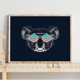 コアラおもしろいラ |サングラスウォールプリント ポスター